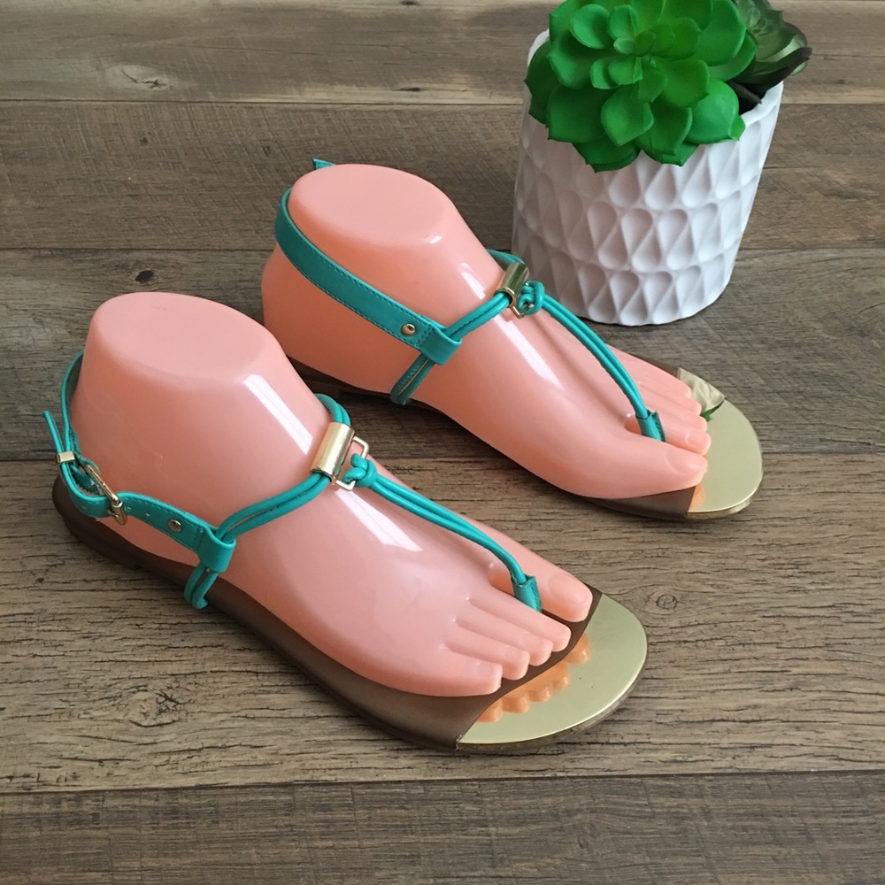 DV teal thong sandals size 8